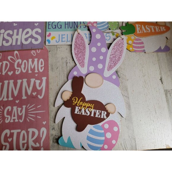 Bunny sign AS IS variety Easter home decor set peep jelly bean egg hunt - Picture 6 of 14